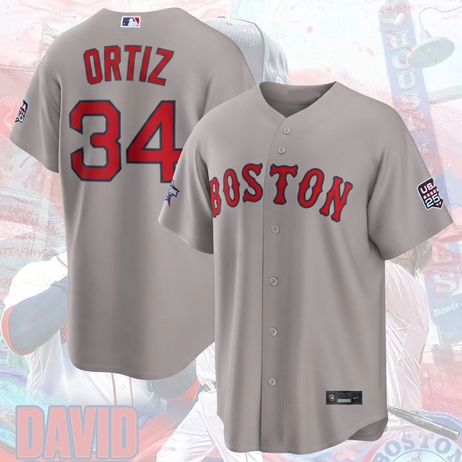 hot Red Sox David Ortiz #34 ALL OVER PRINT Jersey Size S-5XL