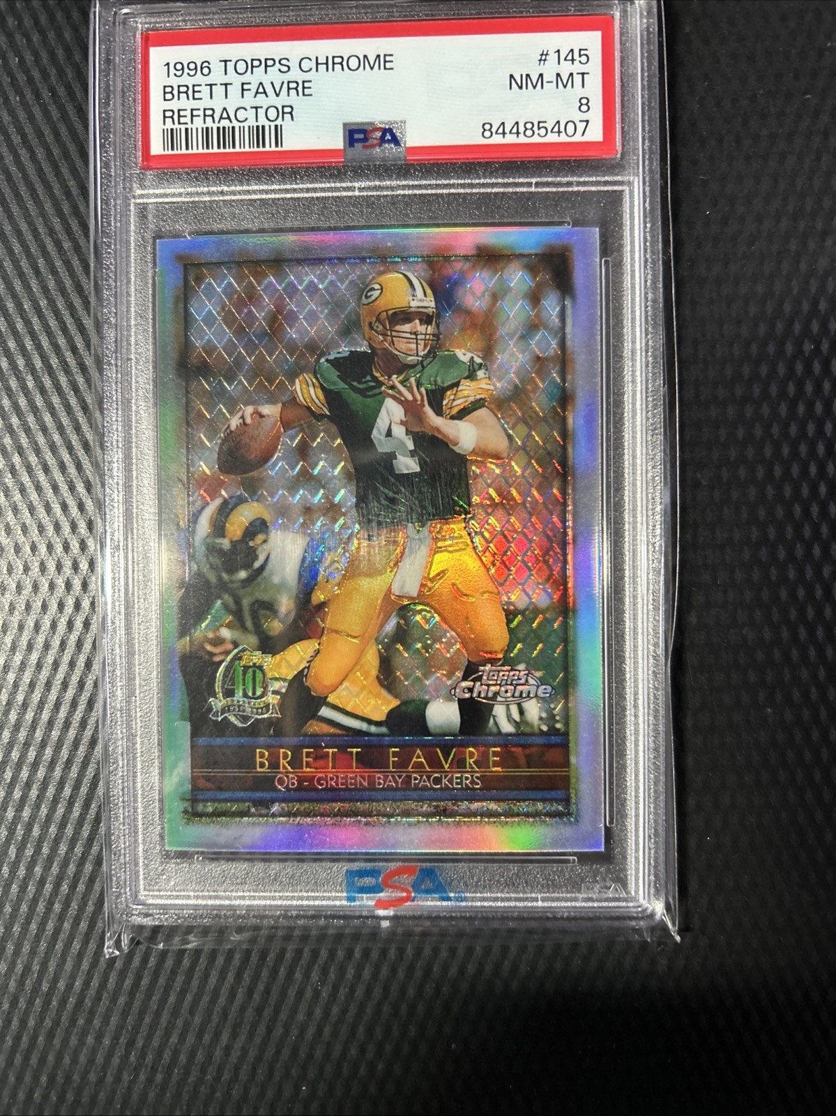Brett Favre 1996 Topps Chrome Refractor PSA 8 Low Population Brett Favre 1996 Topps Chrome Refractor PSA 8 Low Population