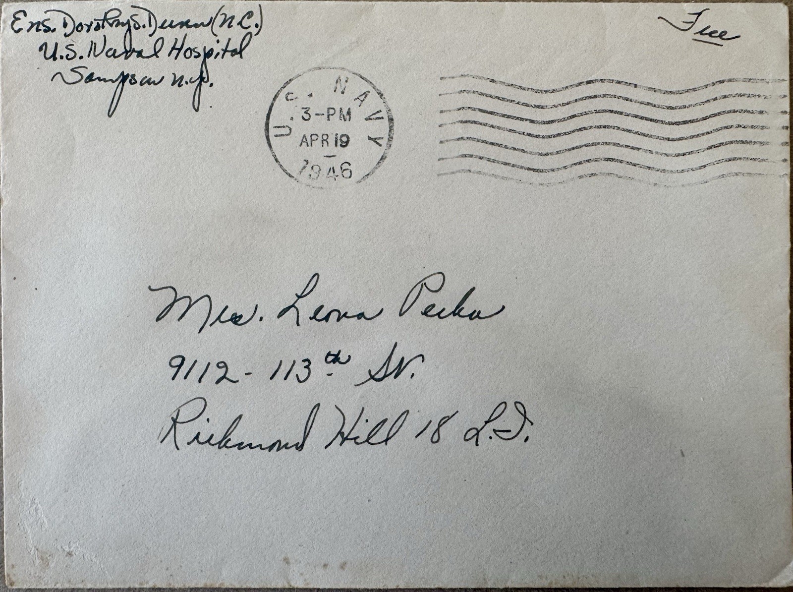 1946 USA Sampson NY Naval Hospital \