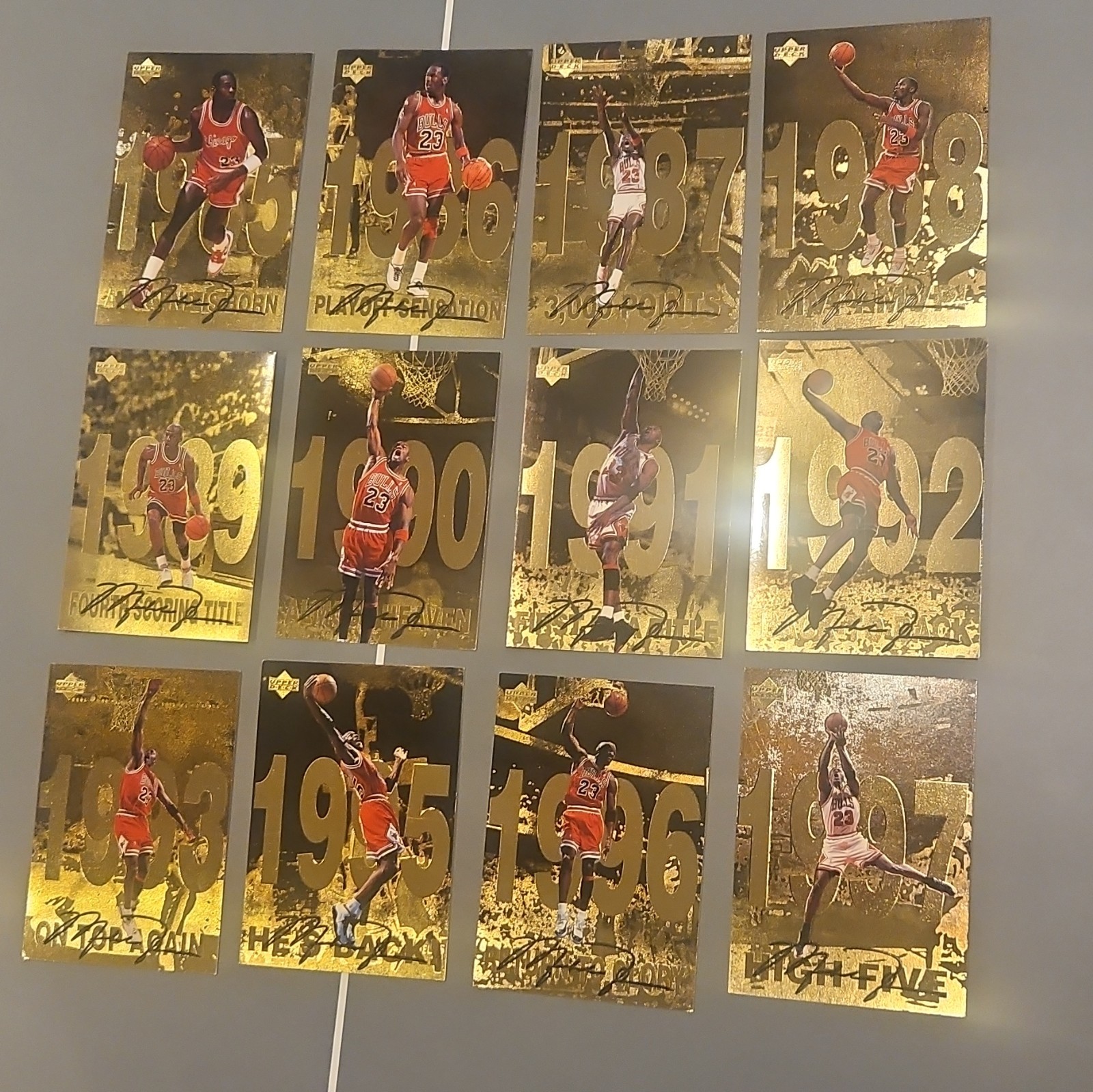 Upper Deck 1998 Michael Jordan Career Collection Gold Foil 12-Card Set-Oversized