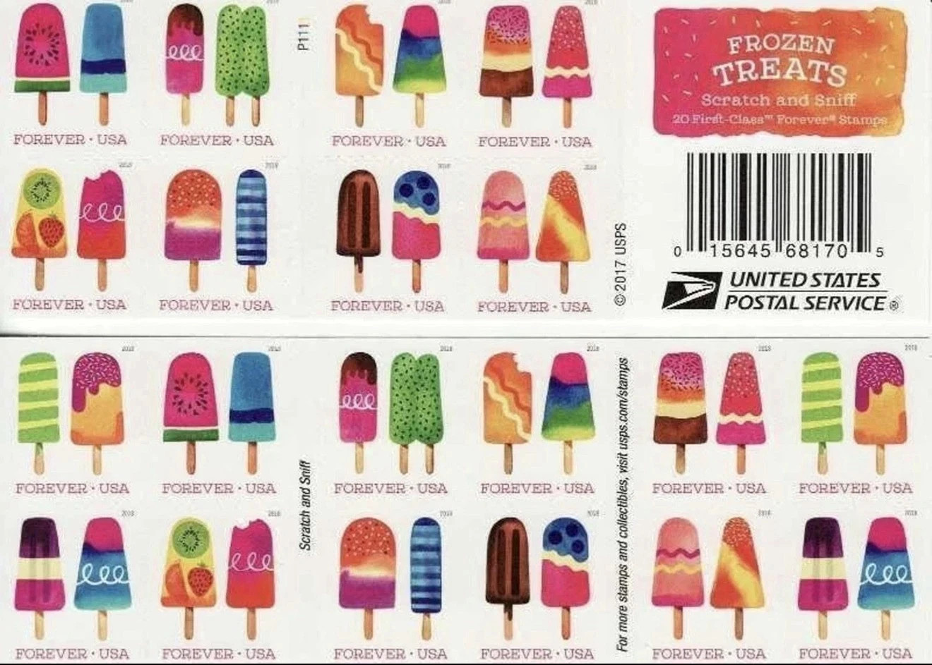 2018 Frozen Dessert Theme, 100 Permanent Stamps Creative stamp collectibles 2018 Frozen Dessert Theme, 100 Permanent Stamps Creative stamp collectibles
