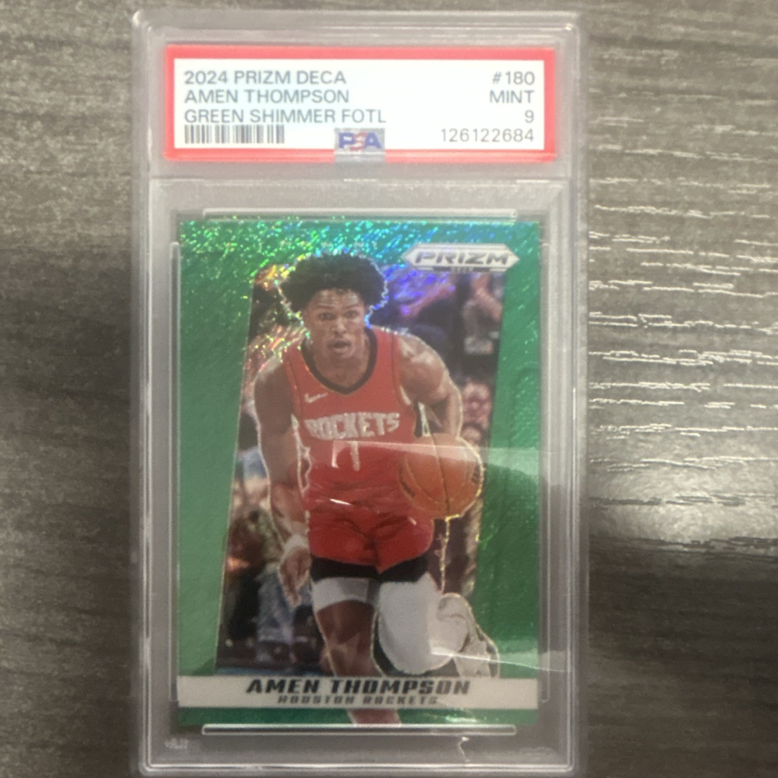 2024-25 Panini Prizm Deca Amen Thompson #180 Green Shimmer Prizm /12 Rockets 2024-25 Panini Prizm Deca Amen Thompson #180 Green Shimmer Prizm /12 Rockets