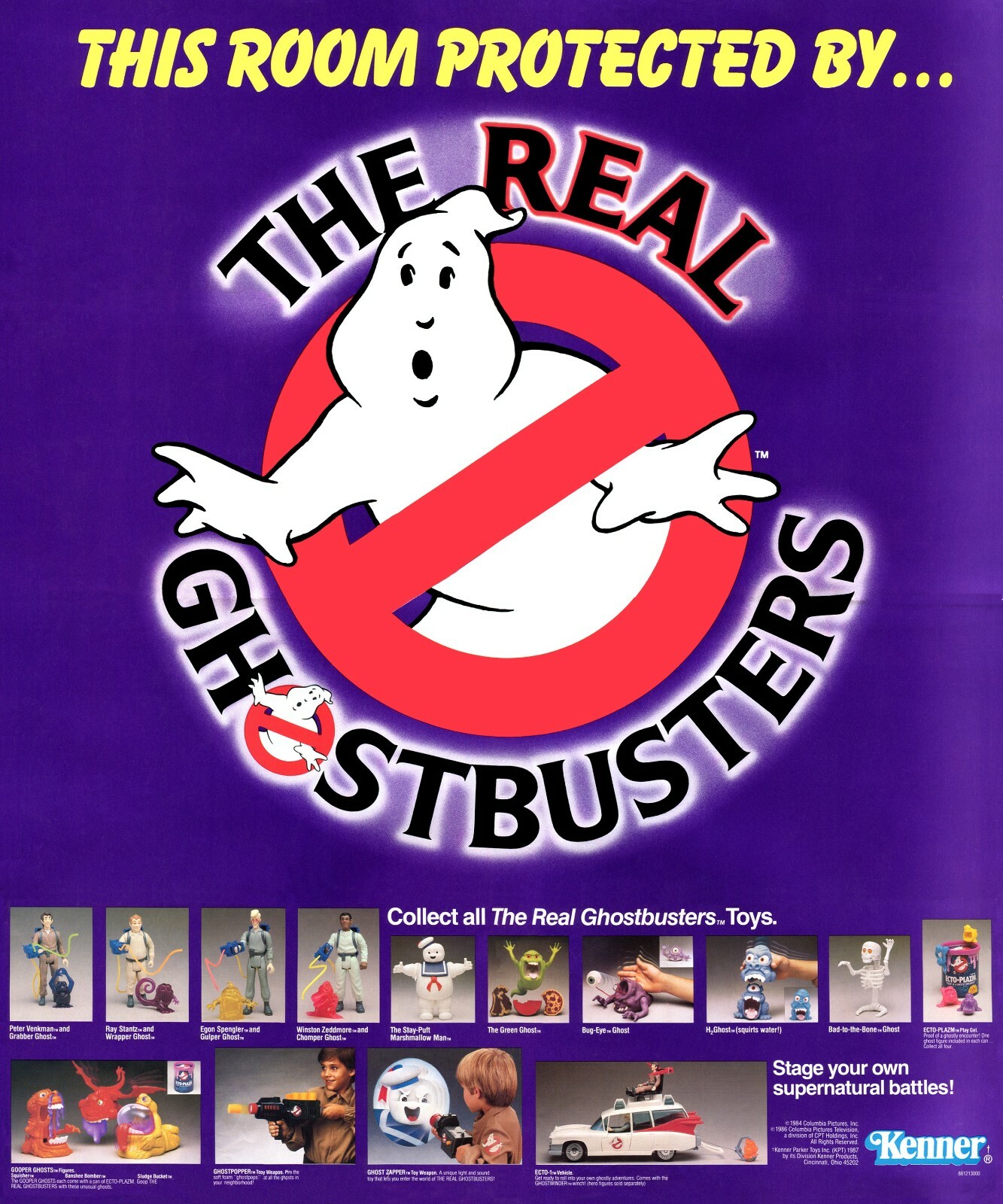 1986 The Real Ghostbusters Cartoon Toys Poster Print Venkman Spengler Stantz👻 1986 The Real Ghostbusters Cartoon Toys Poster Print Venkman Spengler Stantz👻
