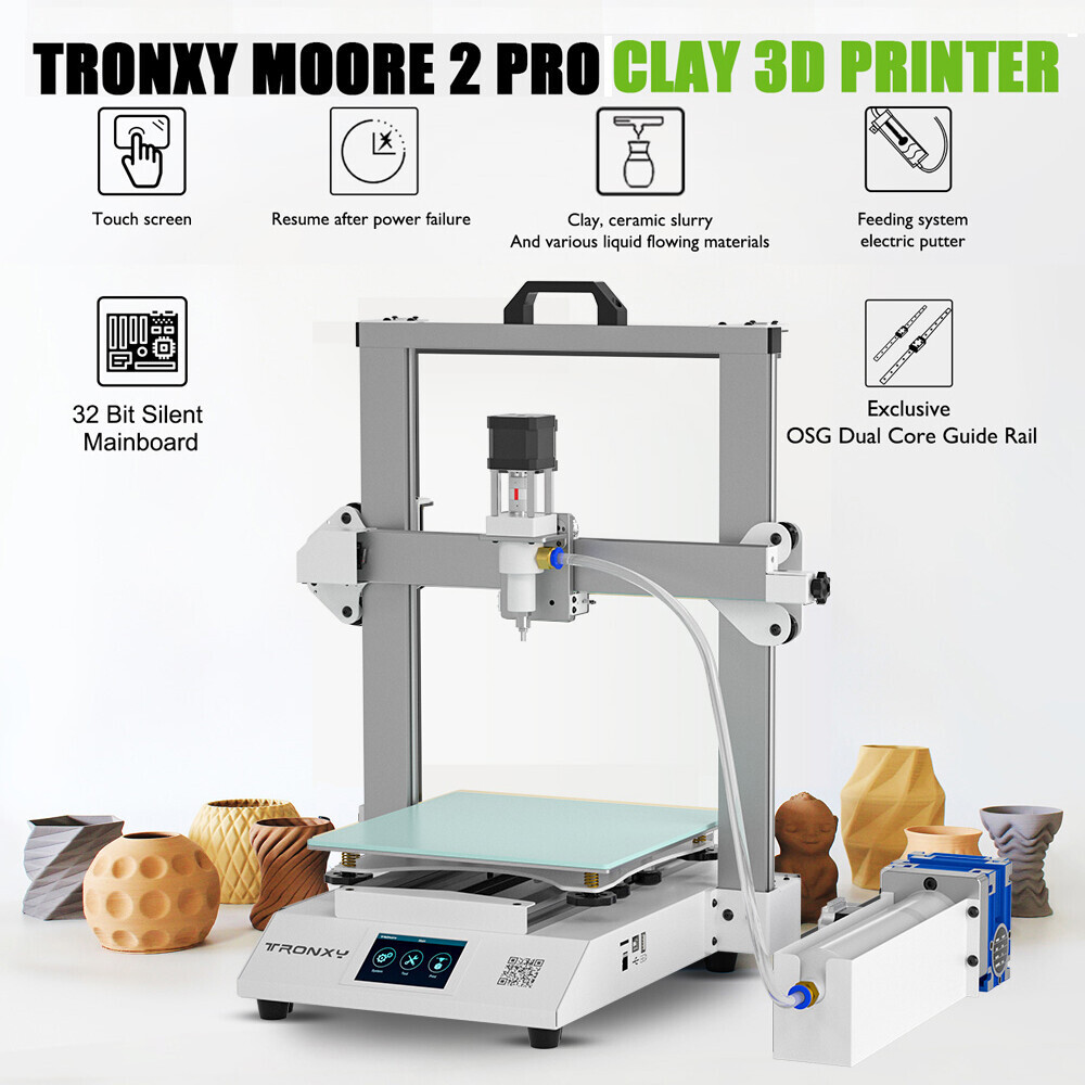 Tronxy Moore 2 Pro Clay 3D Printer Family Desktop Ceramic 3D Printing DIY Kit