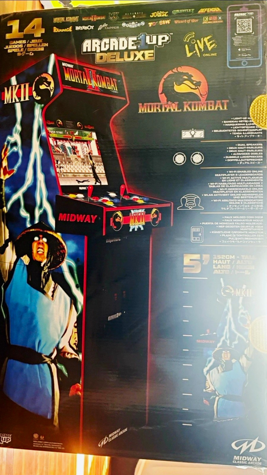 Arcade1Up Deluxe Mortal Kombat MKII Arcade Cabinet 14 Games WiFi Live (2022) Arcade1Up Deluxe Mortal Kombat MKII Arcade Cabinet 14 Games WiFi Live (2022)