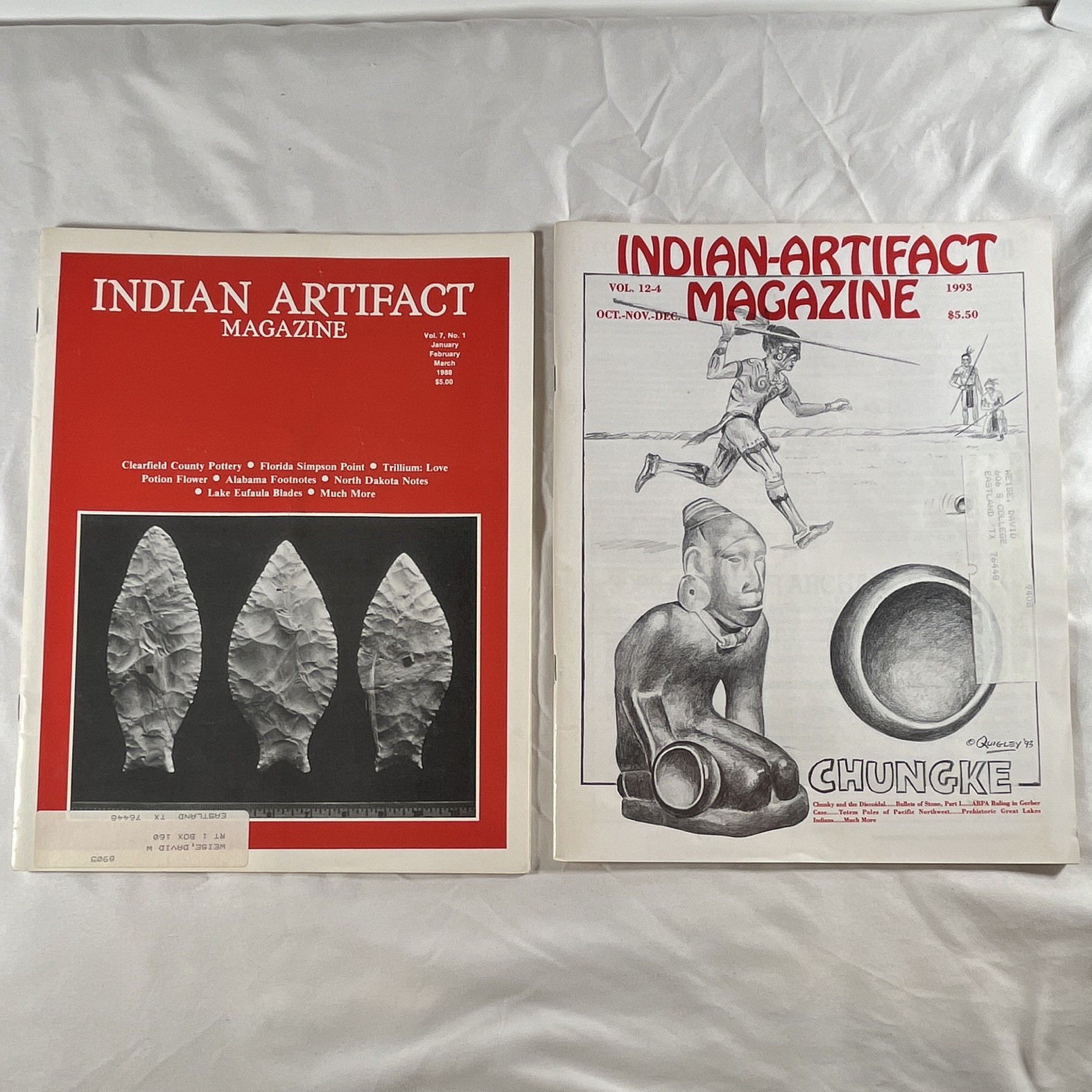 Indian-Artifact Magazine 1988 & 1993 Vintage Archaeology Native American History Indian-Artifact Magazine 1988 & 1993 Vintage Archaeology Native American History