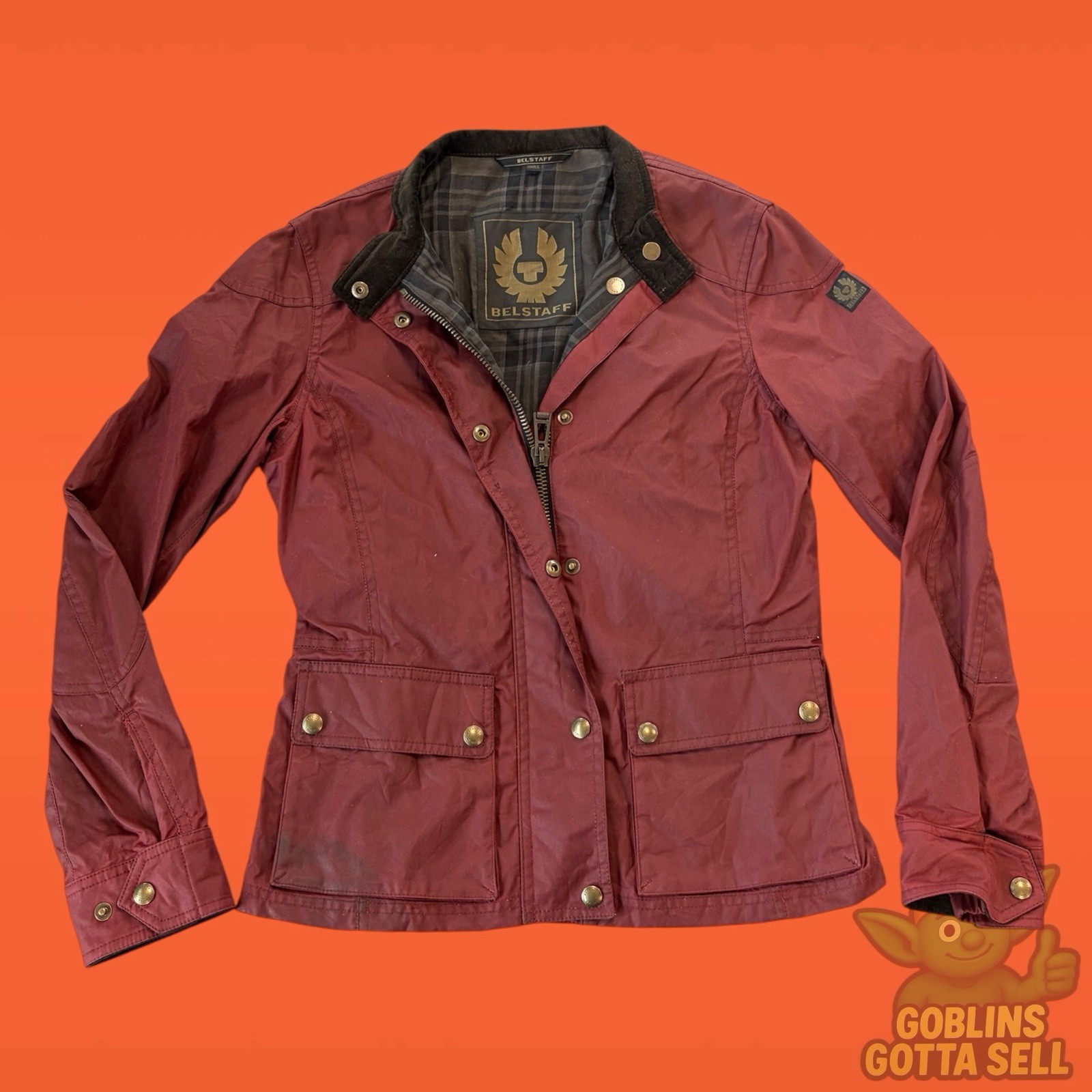 Belstaff Antrim Waxed Cotton Racing Red Jacket Size S Belstaff Antrim Waxed Cotton Racing Red Jacket Size S