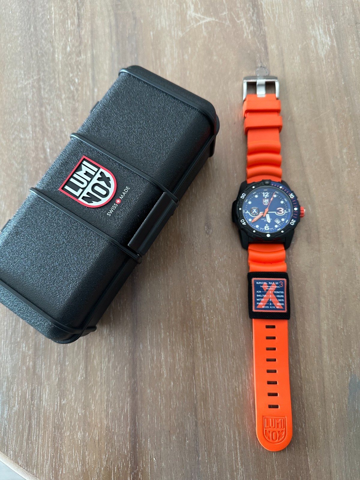 Luminox BEAR GRYLIS SURVIVAL SEA SERIES Blue/Orange Divers Watch Mint