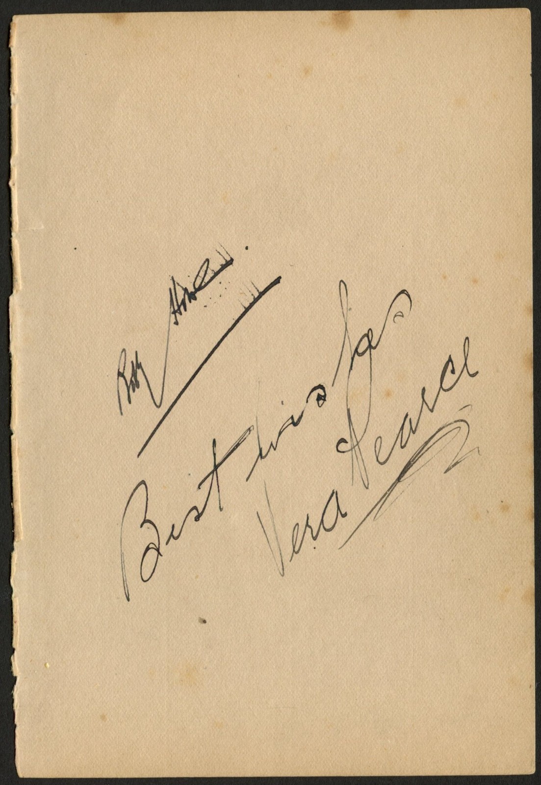 Vera Pearce d1966 & Tom Gamble signed autograph 4x6.5 cut Actors