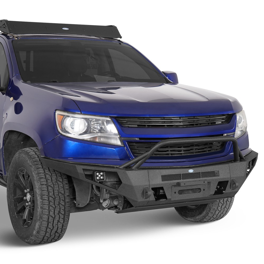 Full Width Front Bumper For 2015-2020 Chevy Colorado w/Skid Plate & LED Lights