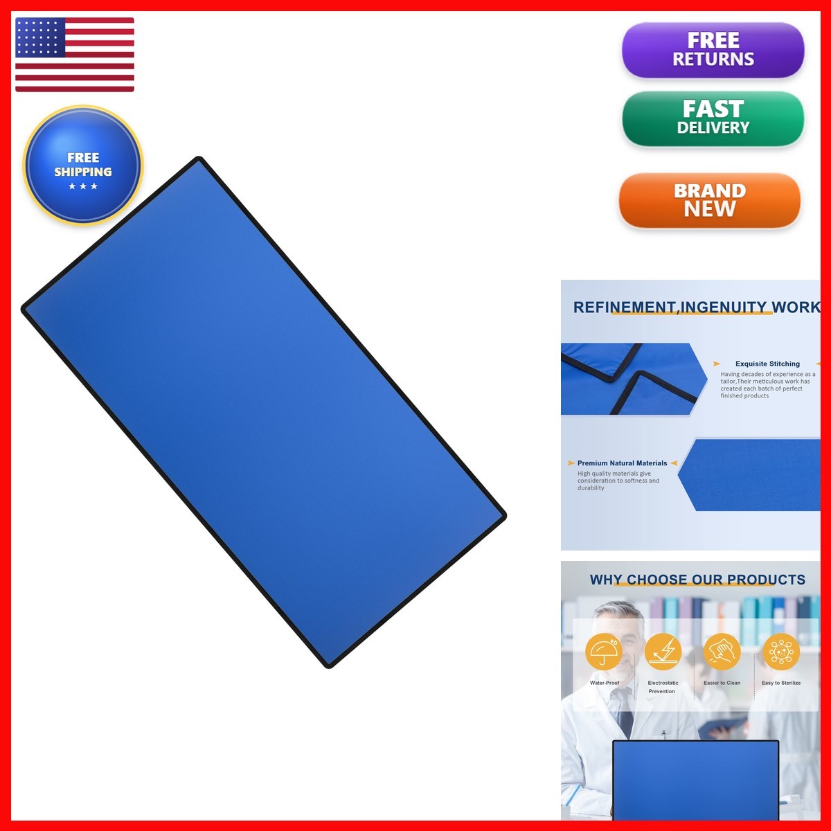 Healthible 0.5mmpb Lead Blanket 24x48 in Blue X-Ray Shielding Protection