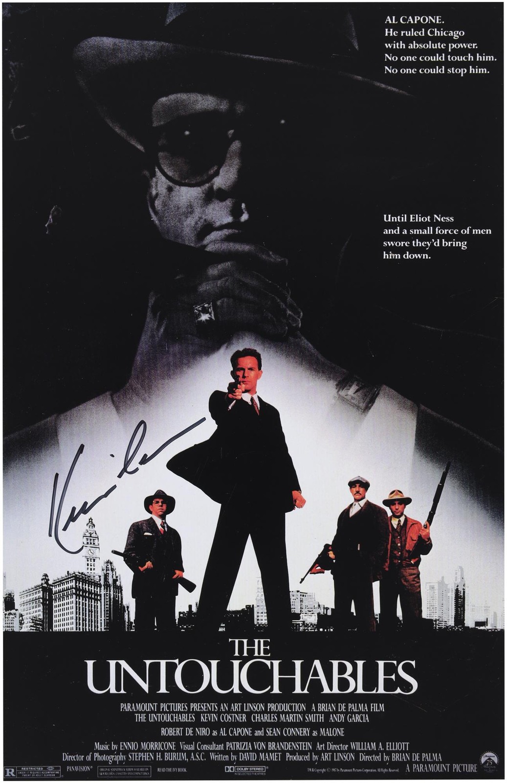 Kevin Costner The Untouchables Autographed 11\