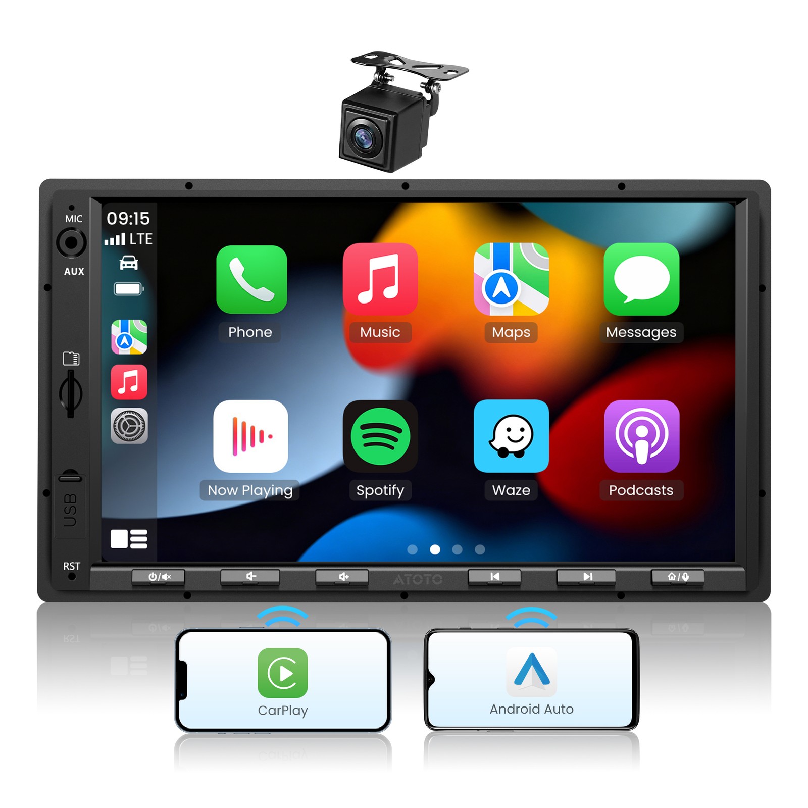 ATOTO F7WE 7 inch 2 DIN Car Stereo Wireless CarPlay&Android Auto Dual Mic Camera
