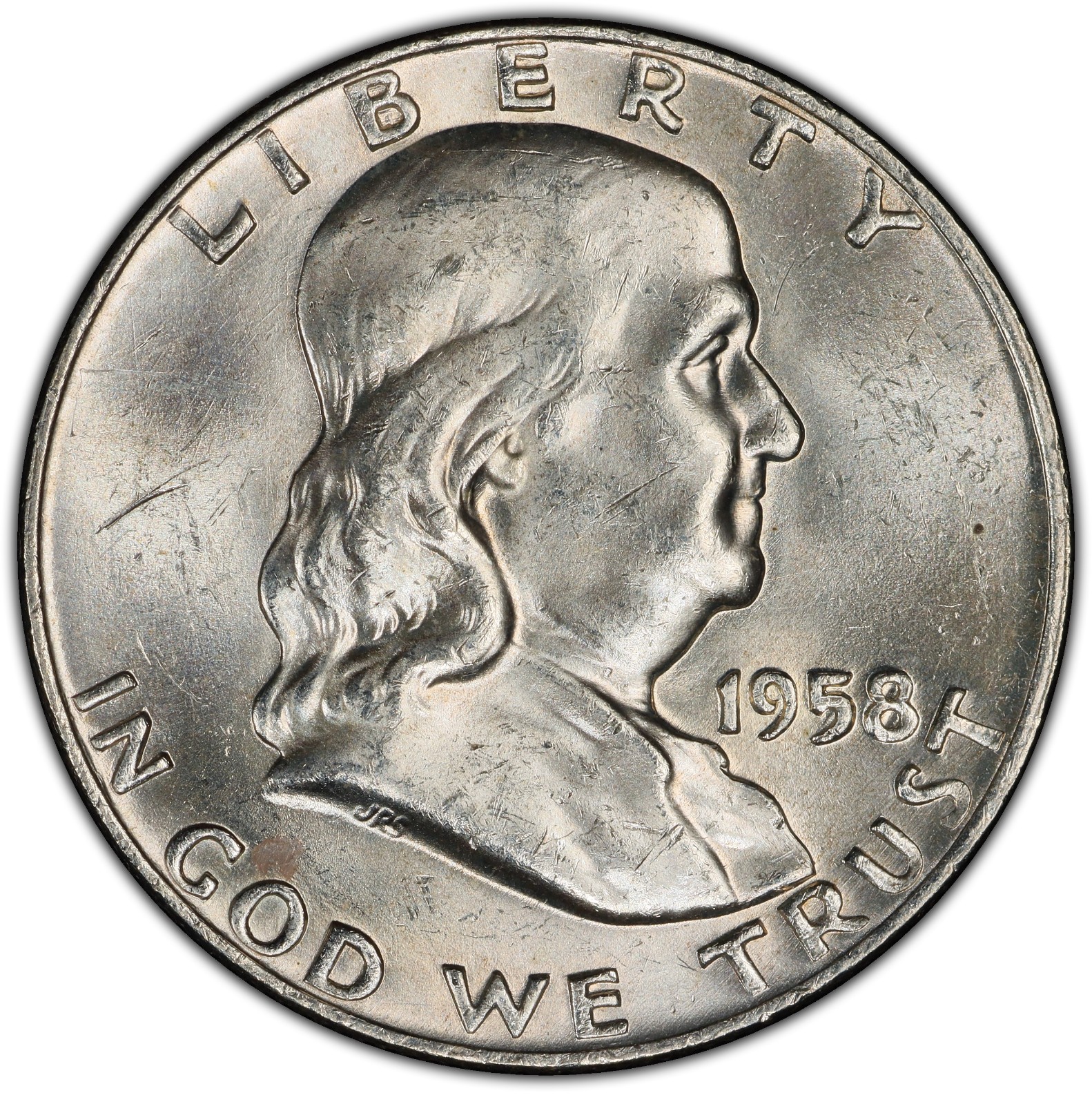 1958-D 50c Franklin Half Dollar Brilliant Uncirculated Denver Mint US Coin