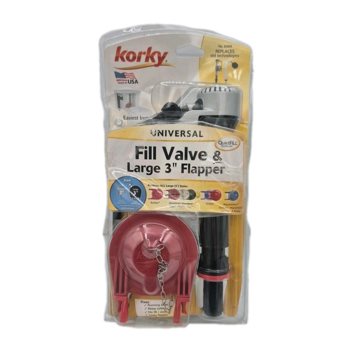 Korky 830MP Fill Valve & Large 3\