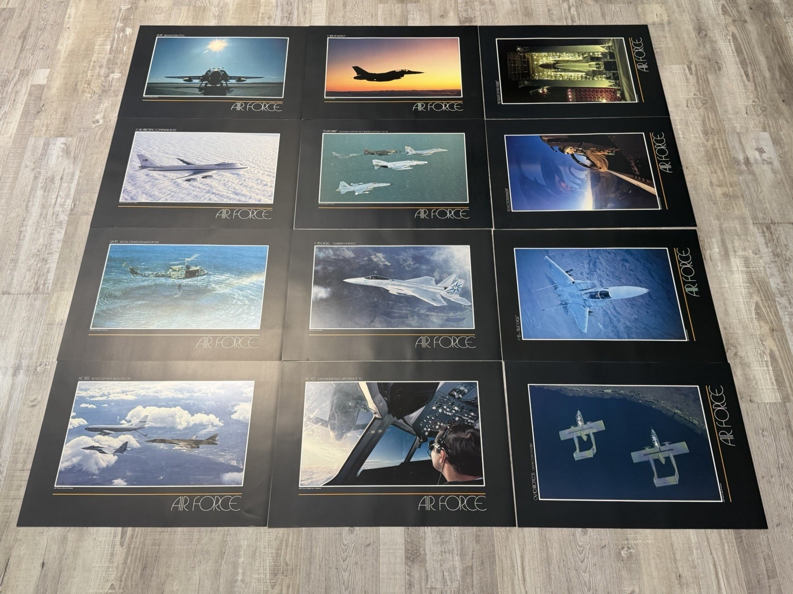 Vintage US Air Force Lithograph Series #37 Complete Unopened NOS Set Of 12 17x23