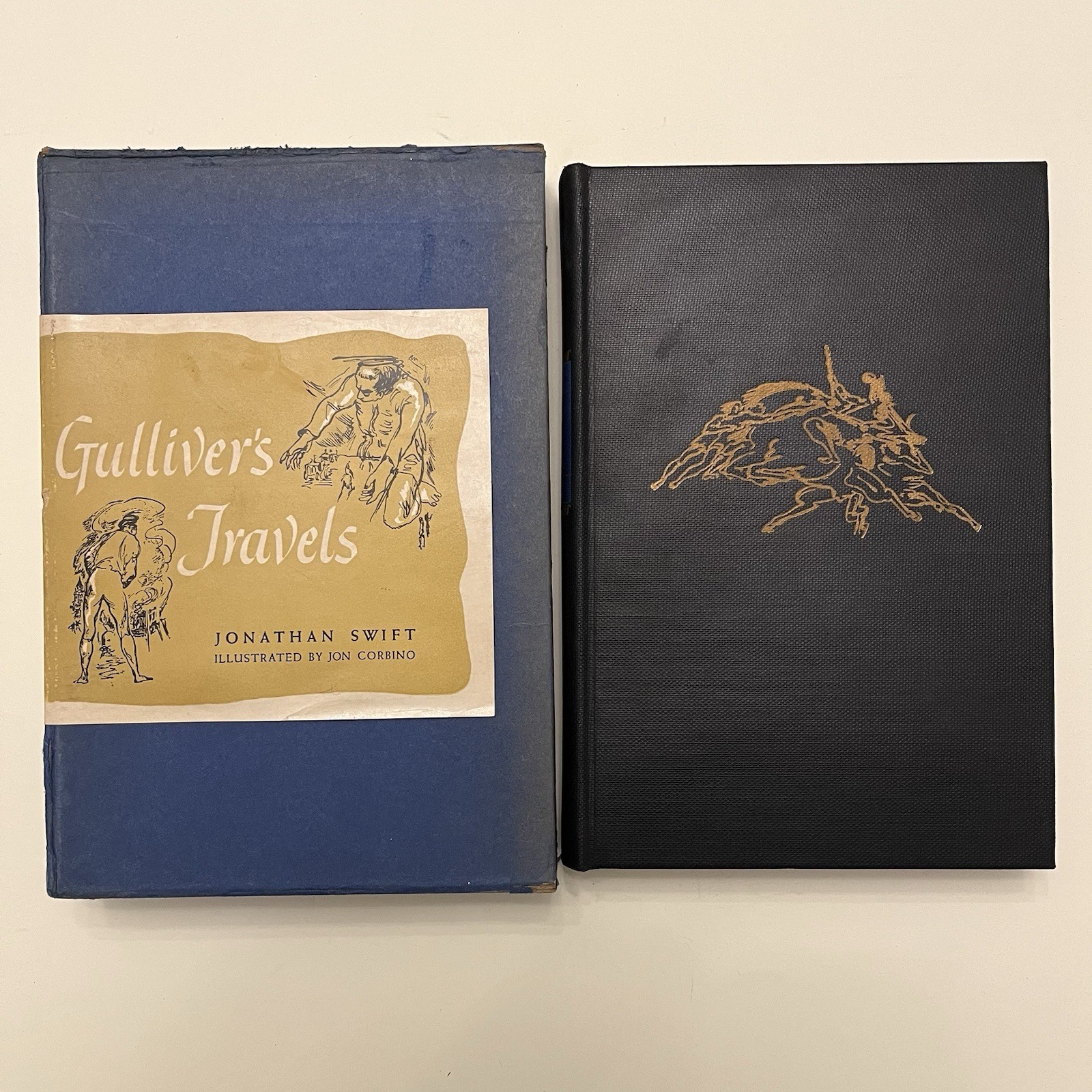 Vintage Gulliver\'s Travels Jonathan Swift W/slipcase 1945 Jon Corbino Illust.