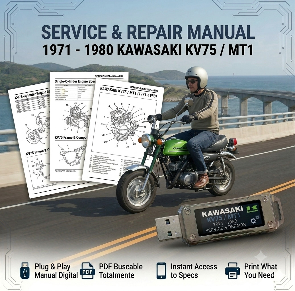 KAWASAKI MT1 1971 1972 1973 1974 1975 1976 SERVICE REPAIR SHOP MANUAL ON USB
