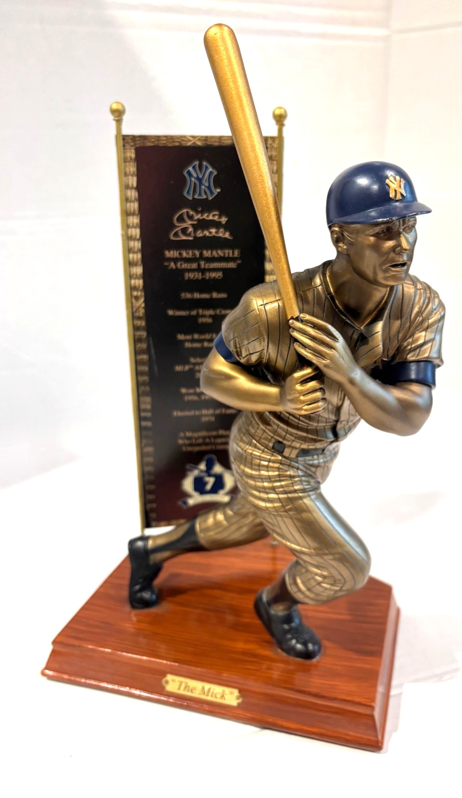 Bradford Exchange Mickey Mantle Mick Cold Cast Bronze Tribute Sculpture A3206