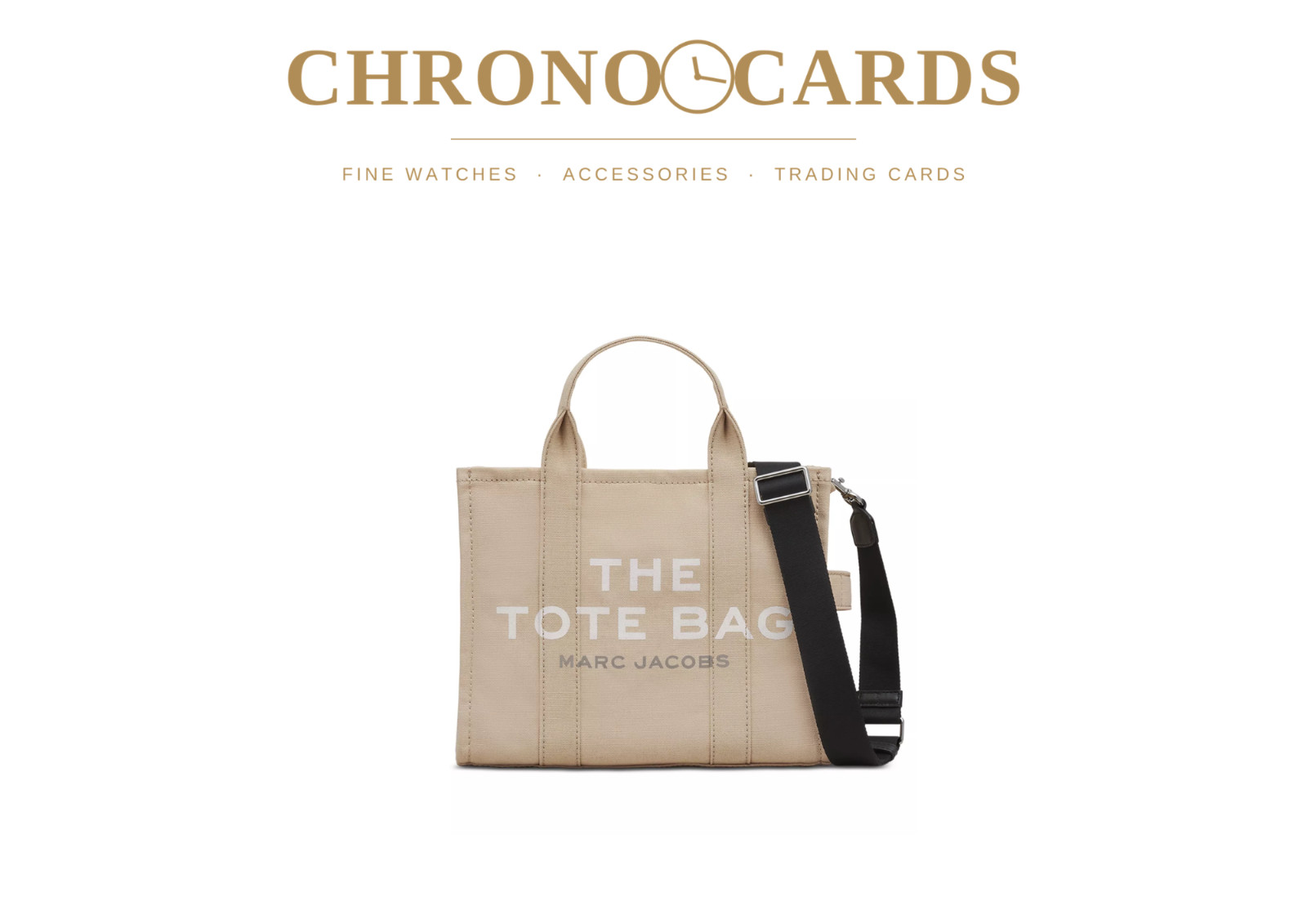 New Authentic Marc Jacobs The Tote Bag Medium Beige Logo Tote Handbag with Tags