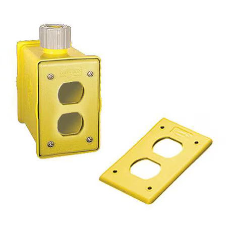 Hubbell Wiring Device-Kellems Hblpob1dy Electrical Box, 1 Cu In, Outlet Box