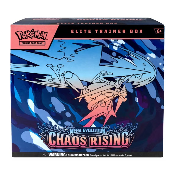 Pokemon TCG Mega Evolution Chaos Rising Elite Trainer Box Fennekin 9 Booster Pks