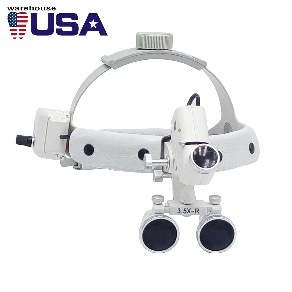 Dental 3.5X Medical Surgical Binocular Loupes Headband Magnifier LED Headlight
