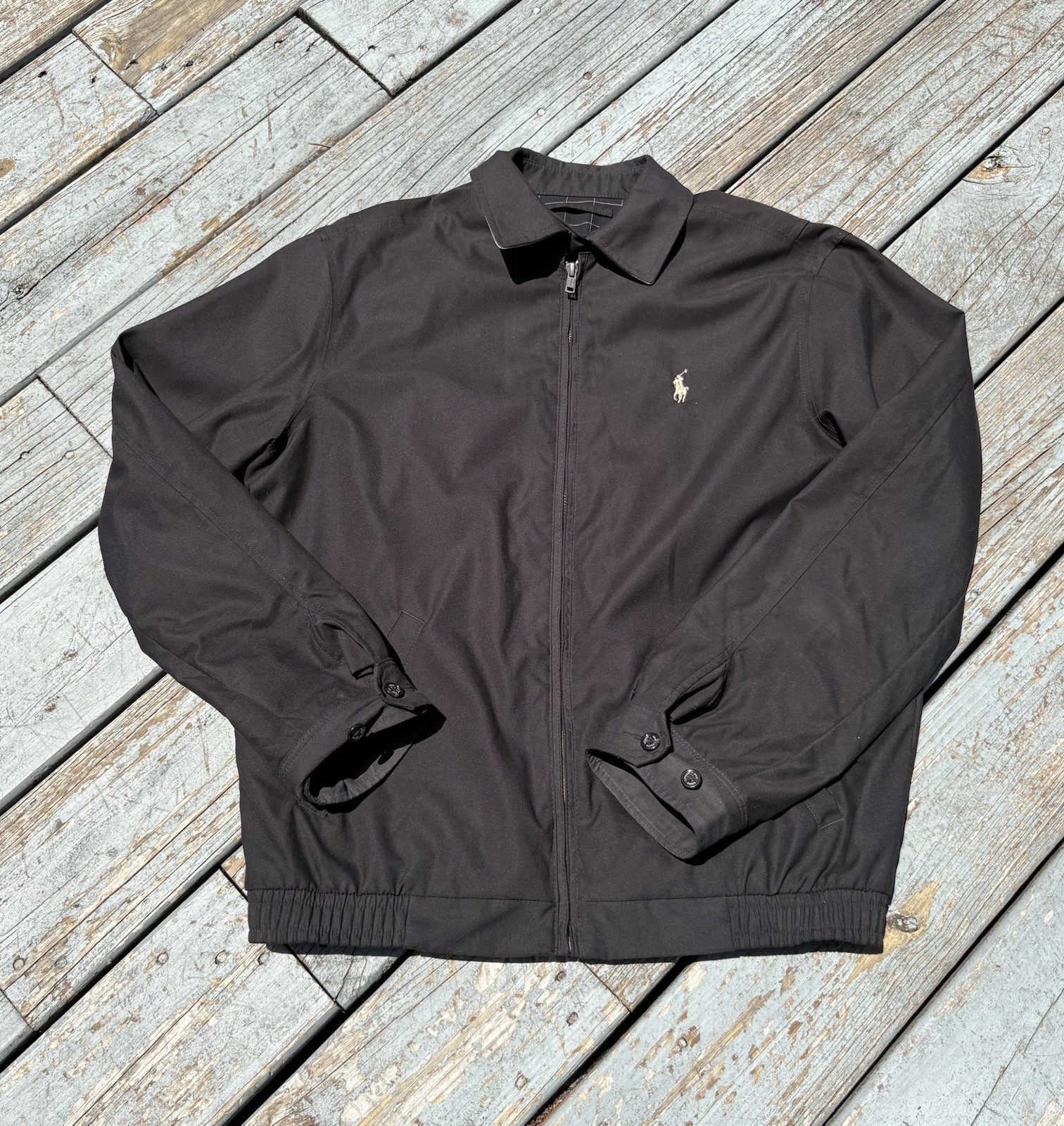 VINTAGE POLO RALPH LAUREN HARRINGTON WINDBREAKER FULL ZIP JACKET 90s BLACK PONY VINTAGE POLO RALPH LAUREN HARRINGTON WINDBREAKER FULL ZIP JACKET 90s BLACK PONY