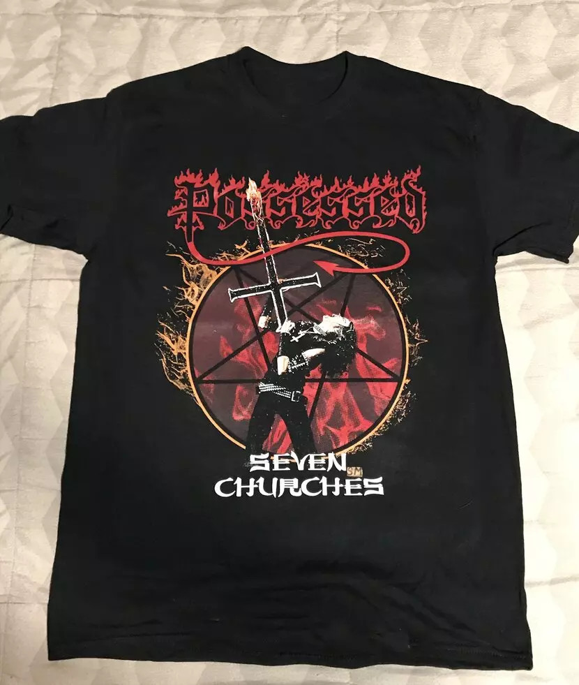 Possessed Band Seven Churches Short Sleeve T Shirt Full Size S-5XL