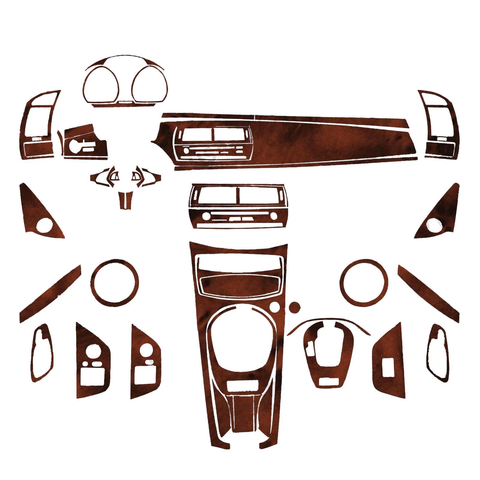 72Pcs Bird\'s-eye walnut trim kit for the full interior of BMW Z4 E85 2003-08