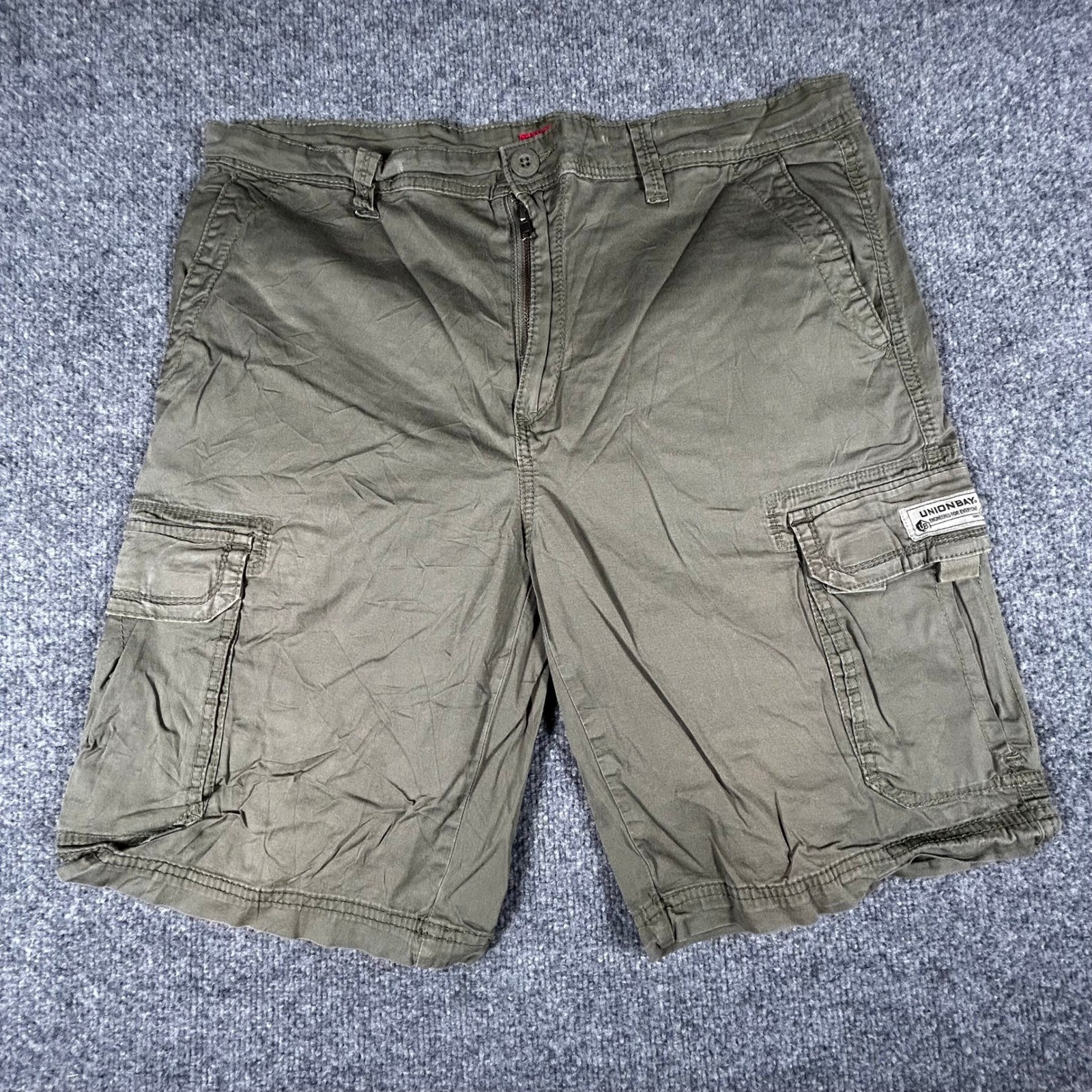 Unionbay Cargo Shorts Mens Size 36 Olive Green Stretch Cotton Utility Casual