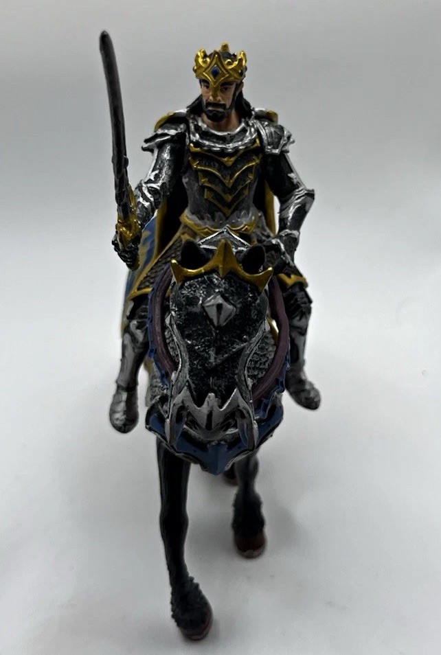 Medieval Fantasy Armored Knight King on Horseback Figure w/ Sword & Shield Medieval Fantasy Armored Knight King on Horseback Figure w/ Sword & Shield