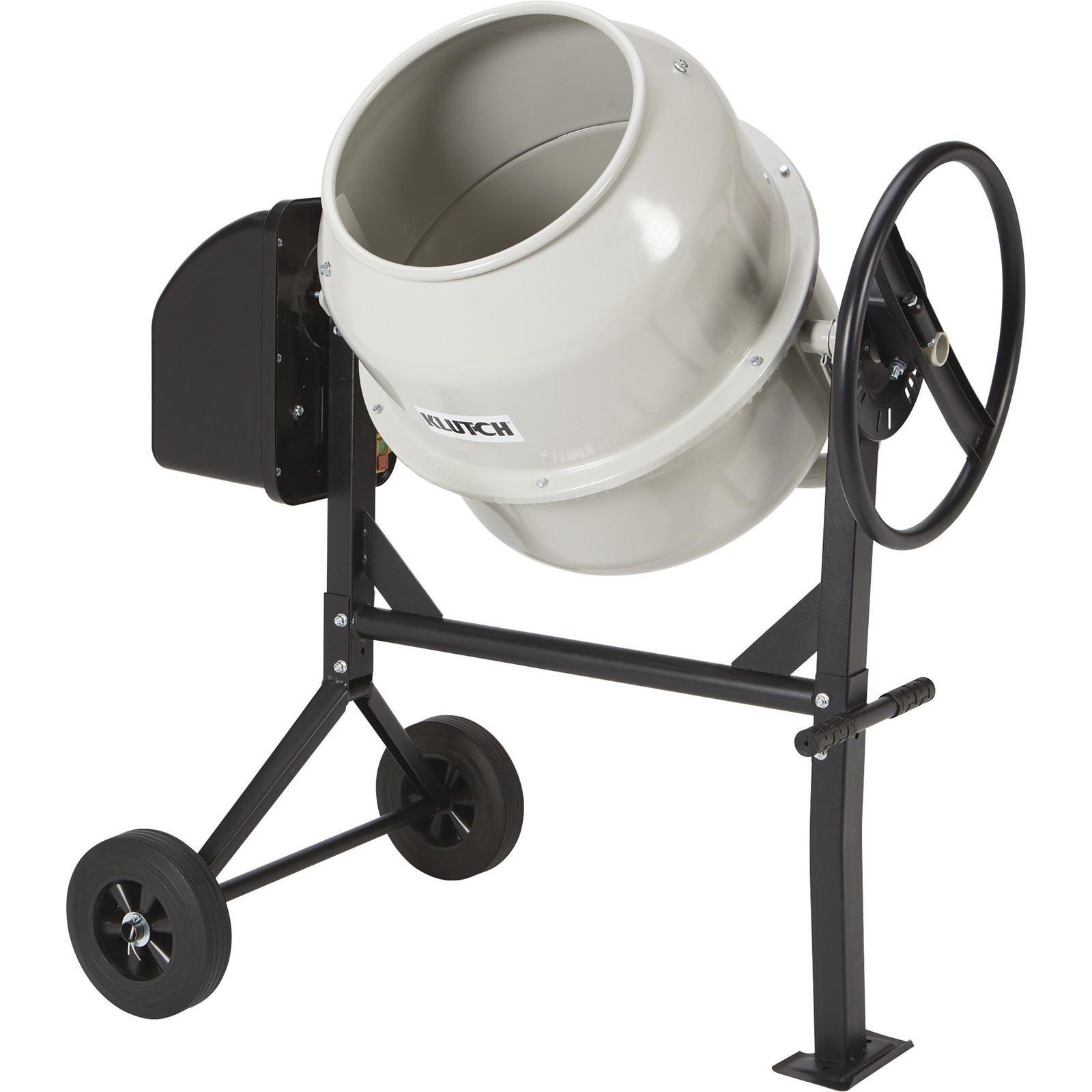 Klutch Electric Cement Mixer, 4.25 Cu. Ft. Drum, 2/3 HP, 120V Electric Motor Klutch Electric Cement Mixer, 4.25 Cu. Ft. Drum, 2/3 HP, 120V Electric Motor