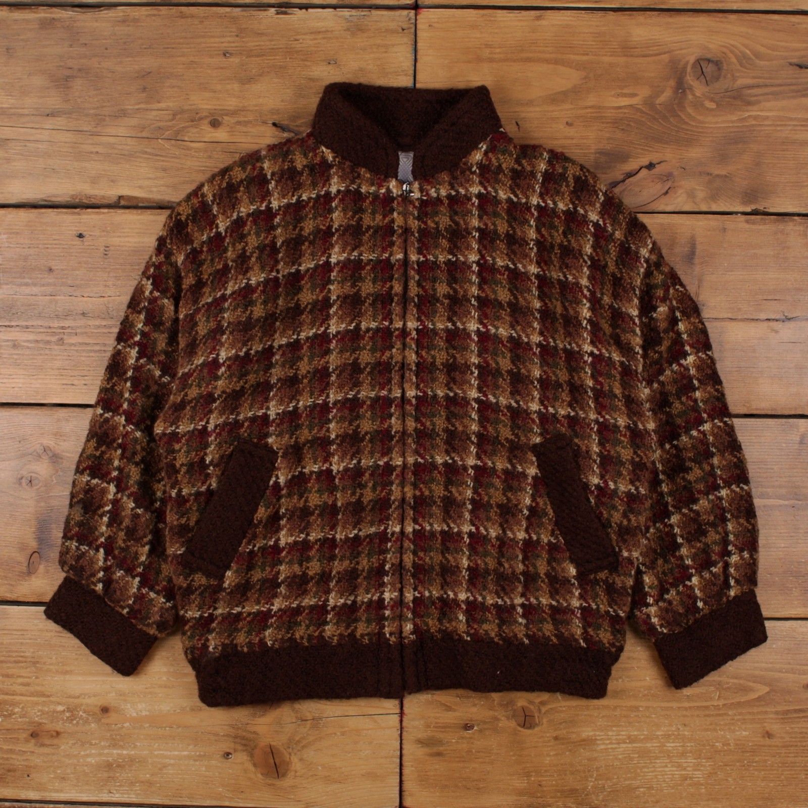 Vintage Boyne Valley Weavers Cardigan M Mens 90s Check Irish Knit