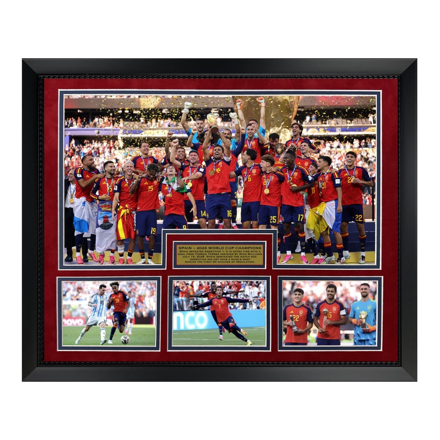 Spain 2026 FIFA World Cup Champions Unsigned Photo Collage Framed To 16x20