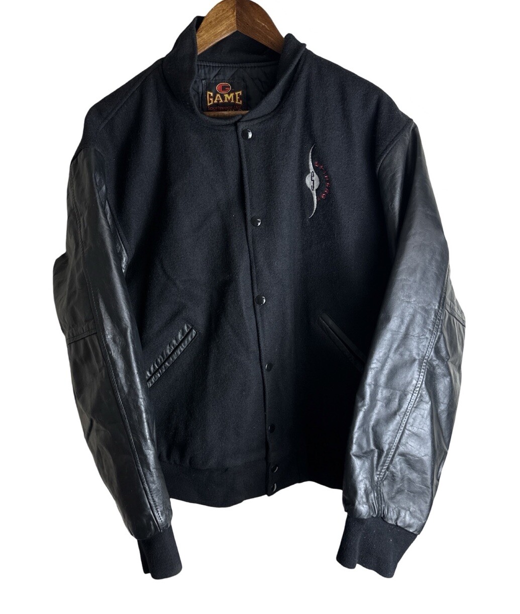 Vintage Spinergy Wheels Men’s Cycling MTB Wool Leather Jacket Size L Made USA