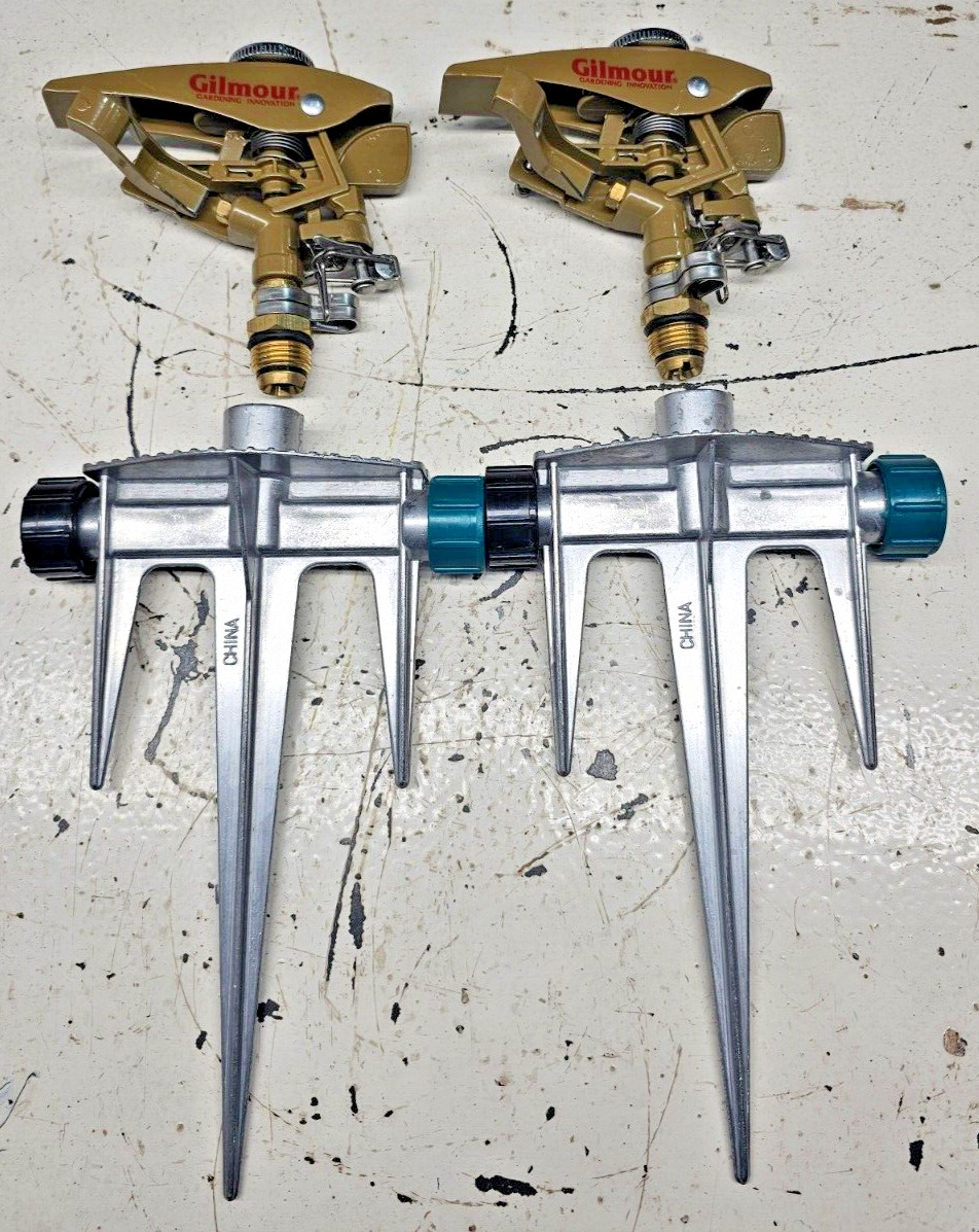 Gilmour/Ace Heavy Duty Adjustable Pulse Sprinkler Head 5800 Sq Ft Lot of 2