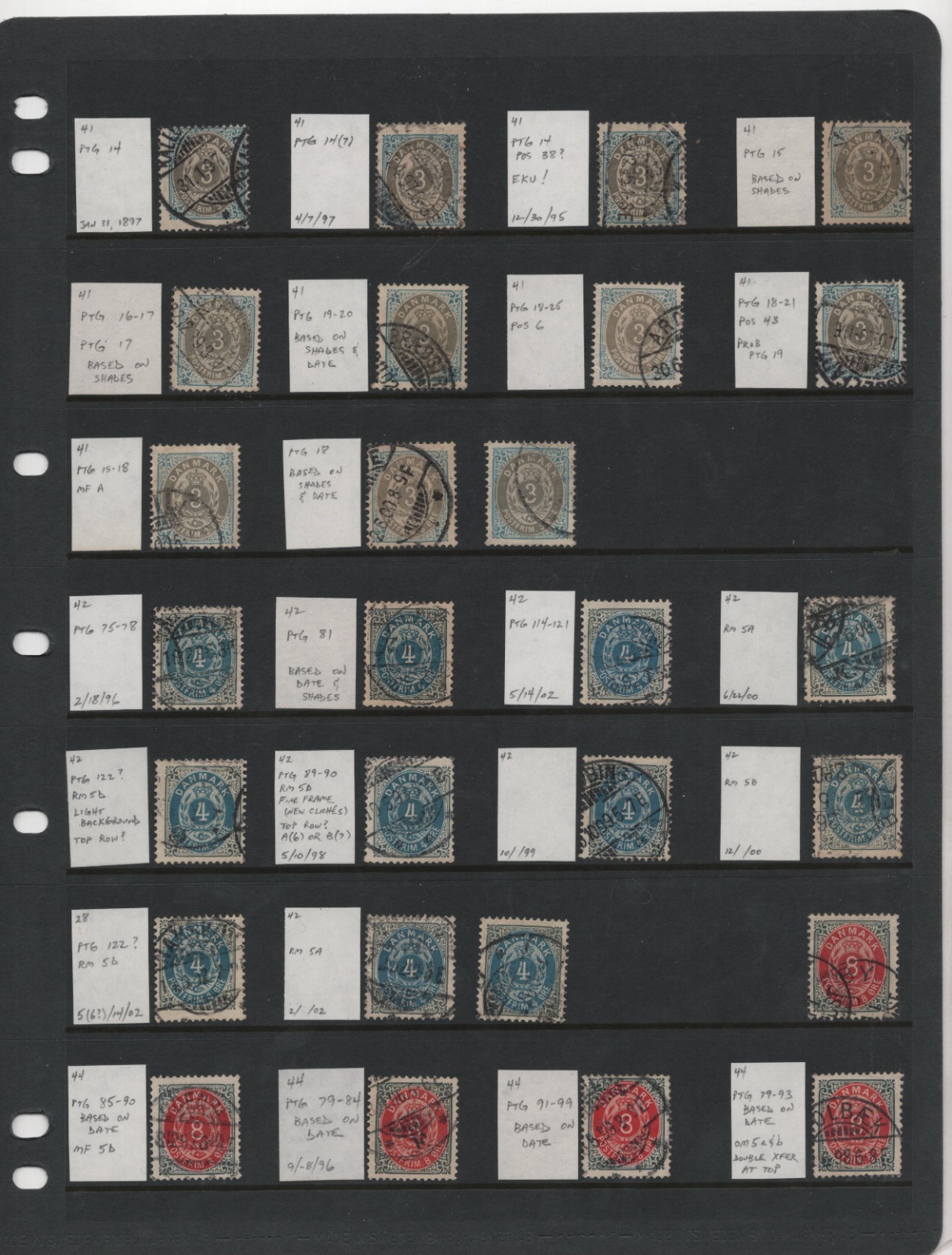 DENMARK 1884-1928 SPECIALIZED COLLECTION OF 180+ SCOTT #41-52 & 97/130