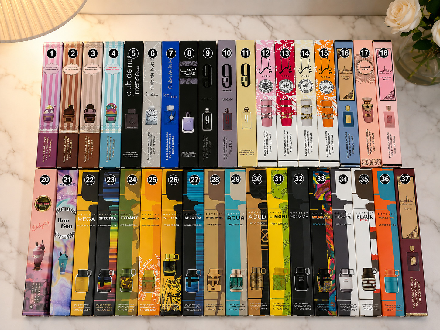 48 PACK .35 ML Variety Travel Size Perfume mix in box