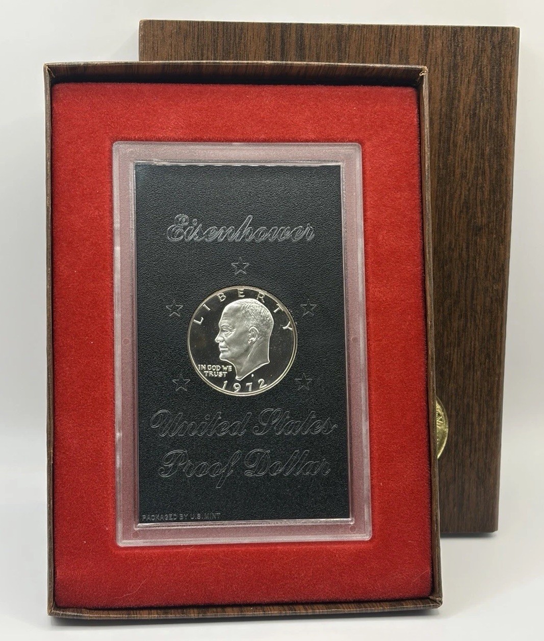 1972-S Eisenhower Silver Proof Dollar *Brown Ike* In OG Presentation Box 1972-S Eisenhower Silver Proof Dollar *Brown Ike* In OG Presentation Box