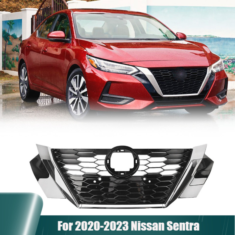  Front Grille 62310-6LD0B For 2020 2021 2022 2023 Nissan Sentra Black Chrome