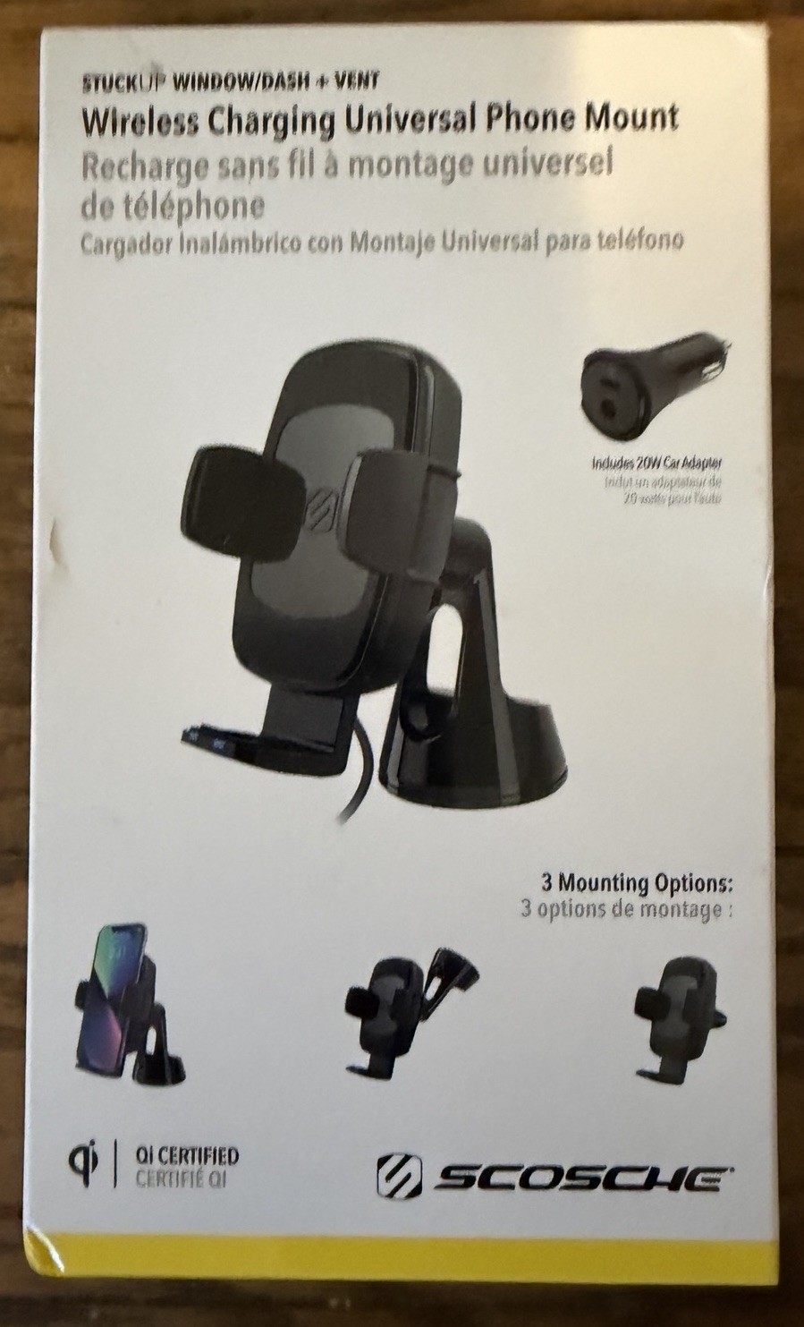 Scosche Wireless Charging Universal Phone Mount - Window/Dash+Vent (UQ3WDV-SP) Scosche Wireless Charging Universal Phone Mount - Window/Dash+Vent (UQ3WDV-SP)