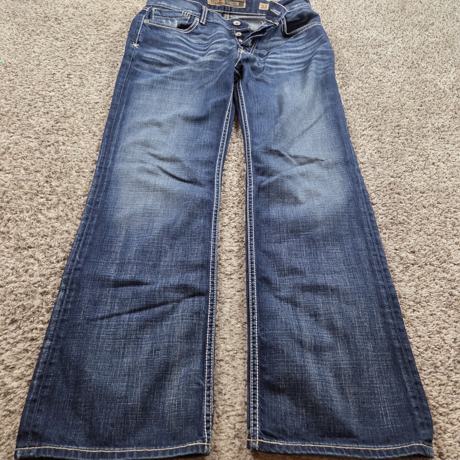 BKE Justin Bootcut Jeans Mens 33x32 Dark Wash Denim