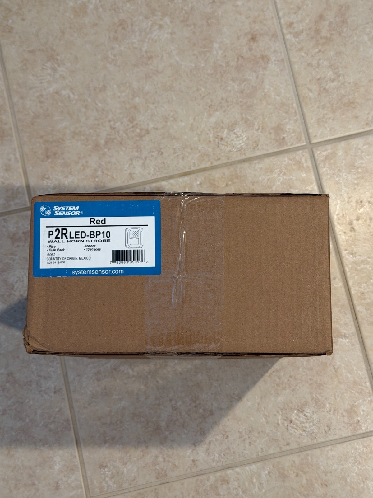 SYSTEM SENSOR P2RLED-BP10 (BULK PACK OF 100 WALLMOUNT RED HORN STROBE BRAND NEW