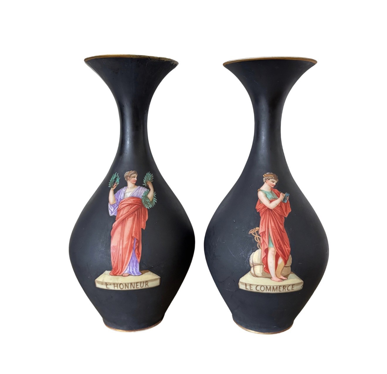 Early 1900s Antique French Vase Pair Sevres European Vases Porcelain Early 1900s Antique French Vase Pair Sevres European Vases Porcelain