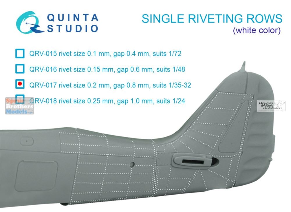 QTSQRV017 Quinta Studio 3D Decal - 1:35-1:32 Single Riveting Rows (white) QTSQRV017 Quinta Studio 3D Decal - 1:35-1:32 Single Riveting Rows (white)
