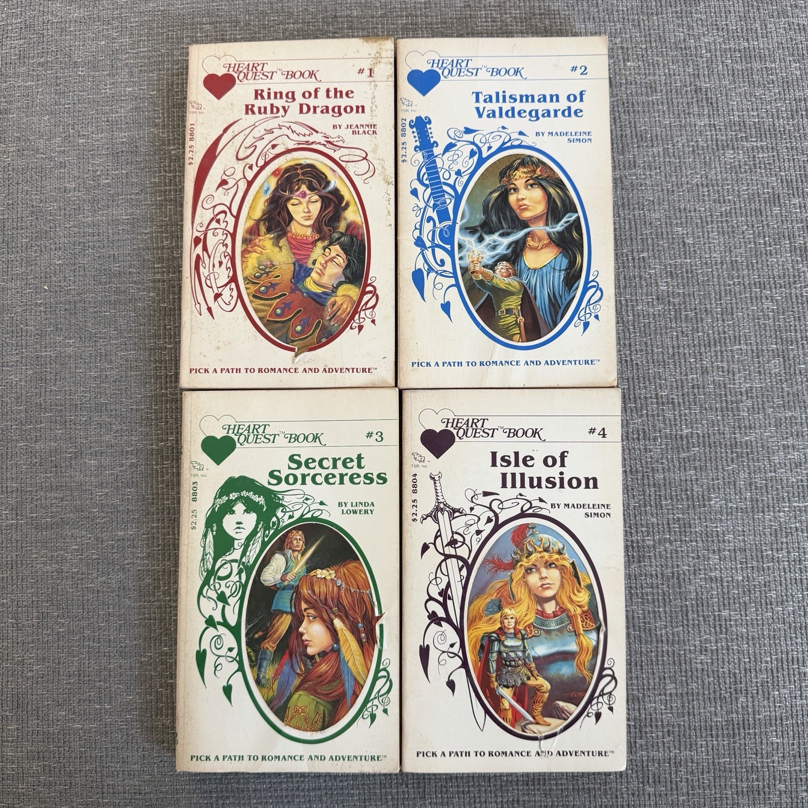 1983 TSR Heart Quest Book Lot # 1 2 3 4 - 1983 First Printing CYOA Heartquest