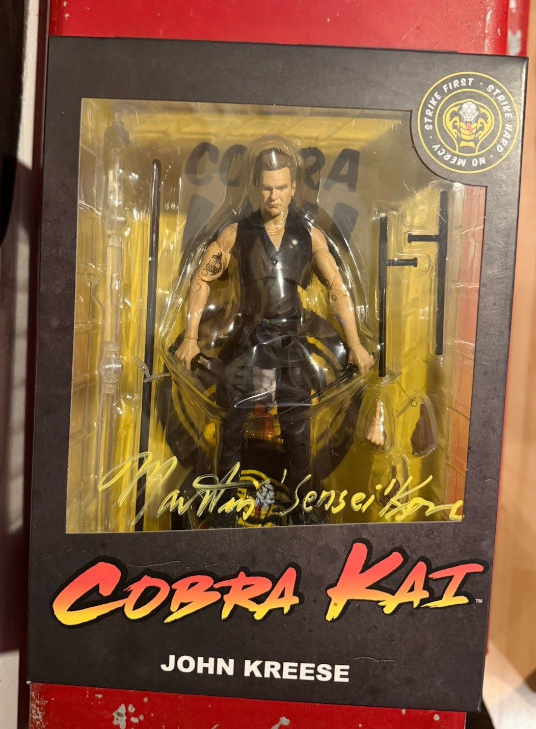Signed Martin Kove Sensei John Kreese Cobra Kai Action Figure With COA & Proof Signed Martin Kove Sensei John Kreese Cobra Kai Action Figure With COA & Proof