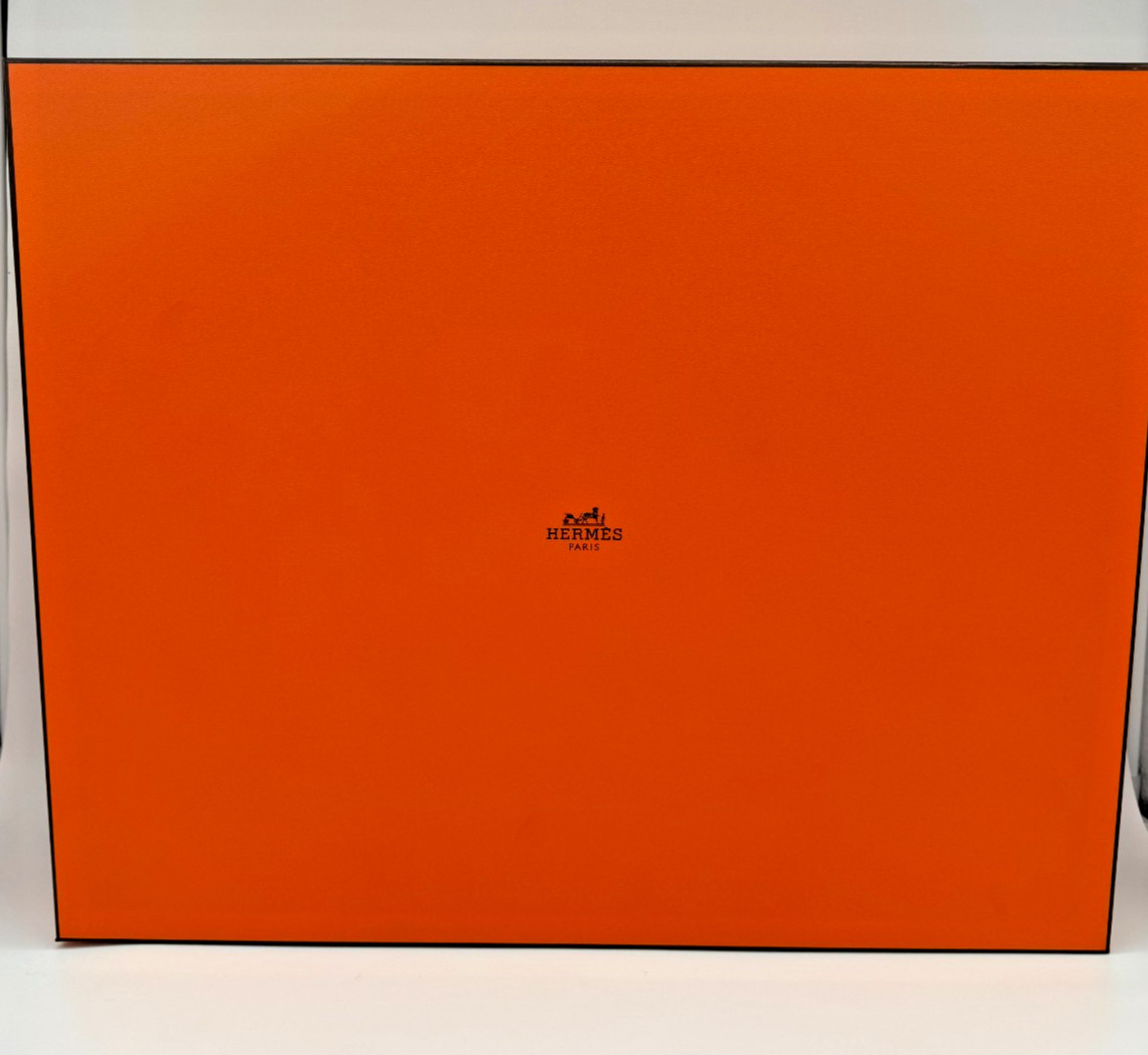 Auth Hermès Large Orange Empty Handbag Box 005 BIS 20x16x5 2026 Ribbon Tissue