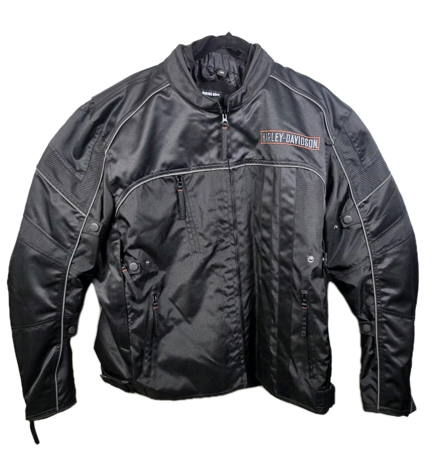 NWOT Harley Davidson Men\'s XXL Double Zip Black Roadway Reflective Jacke